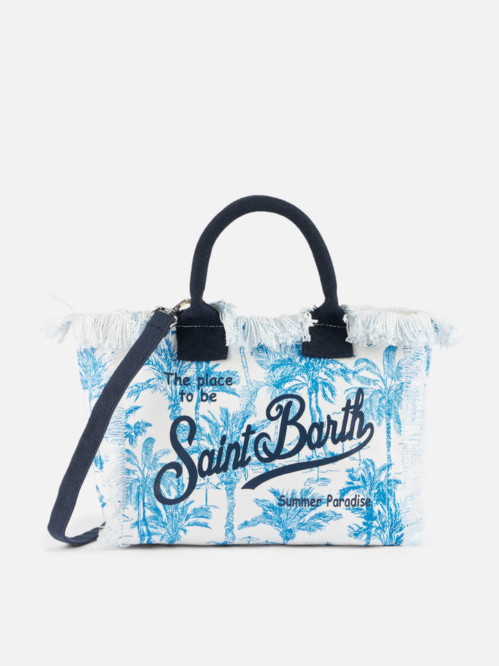 Colette cotton canvas handbag with toile de jouy print - MC2 Saint Barth