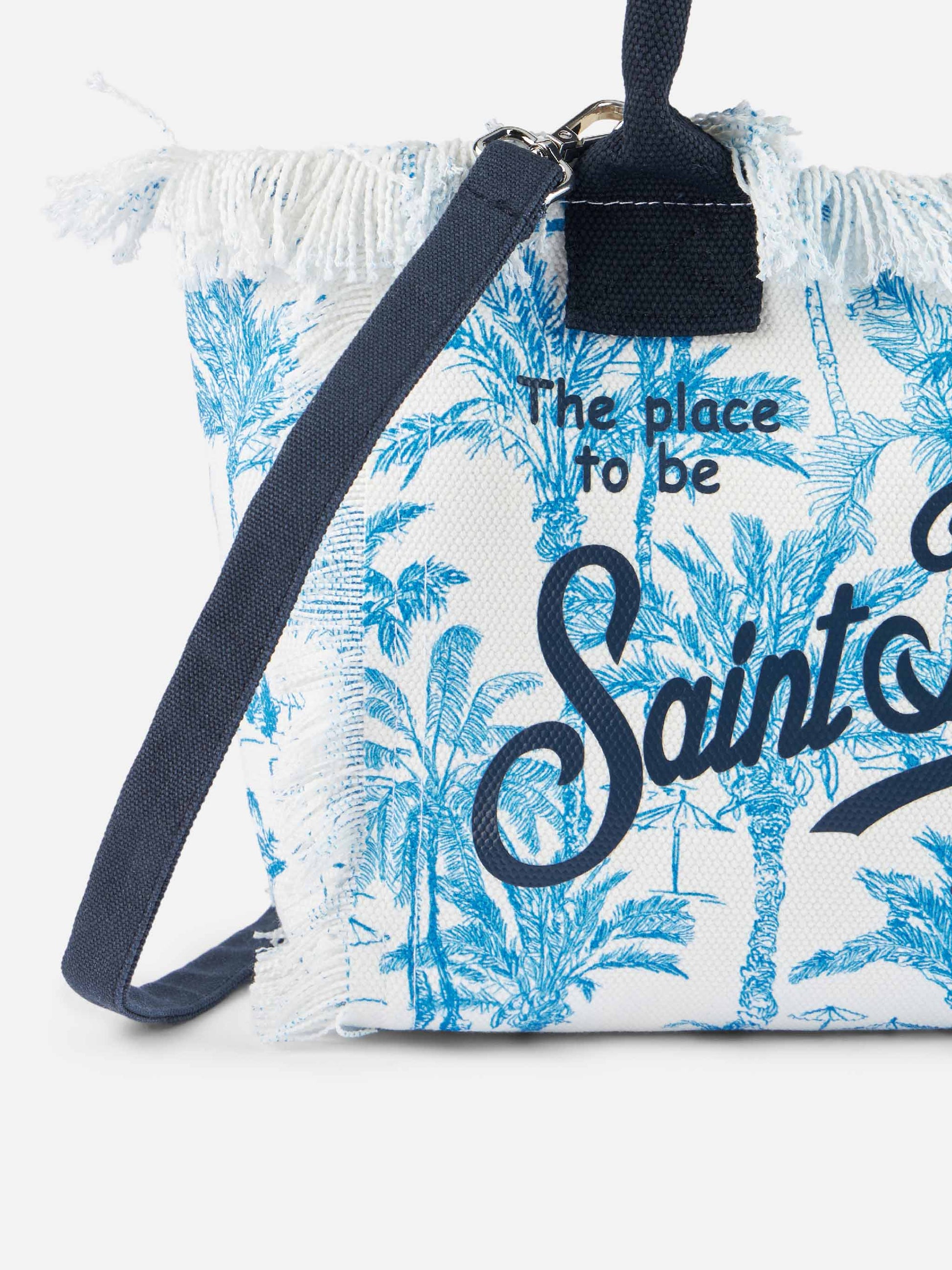 Colette cotton canvas handbag with toile de jouy print - MC2 Saint Barth