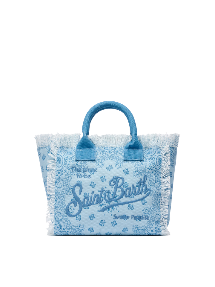Colette cotton canvas handbag with bandanna print