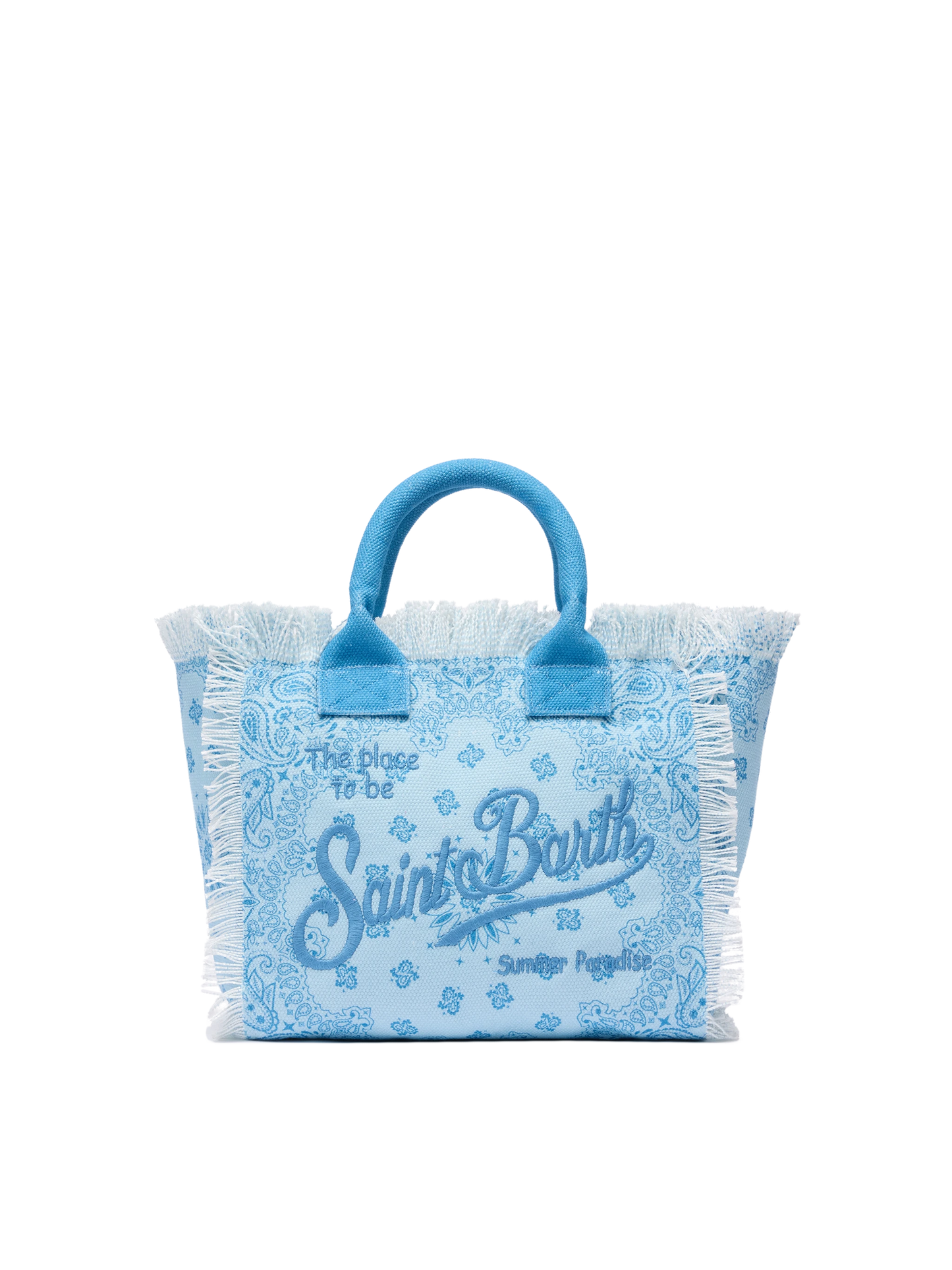 Colette cotton canvas handbag with bandanna print - MC2 Saint Barth