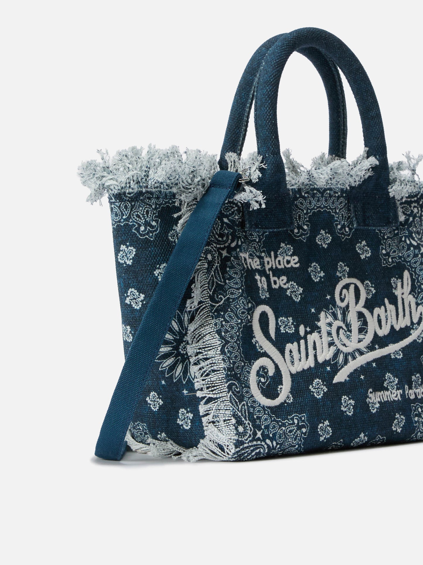 Borsa Colette in canvas azzurro con stampa bandana