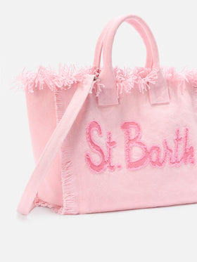 Pink Colette canvas bag with fabric logo patch