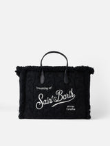 Borsa Colette in maglia nera con ricamo del logo