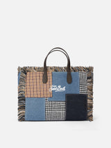 Borsa Colette in denim e lana con ricamo logo