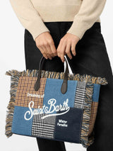 Borsa Colette in denim e lana con ricamo logo