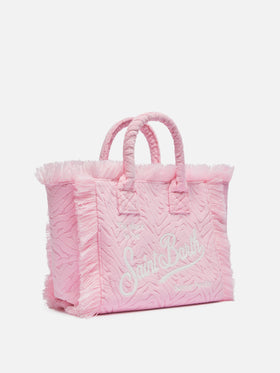 Colette Sponge pink zebra embossed terry handbag