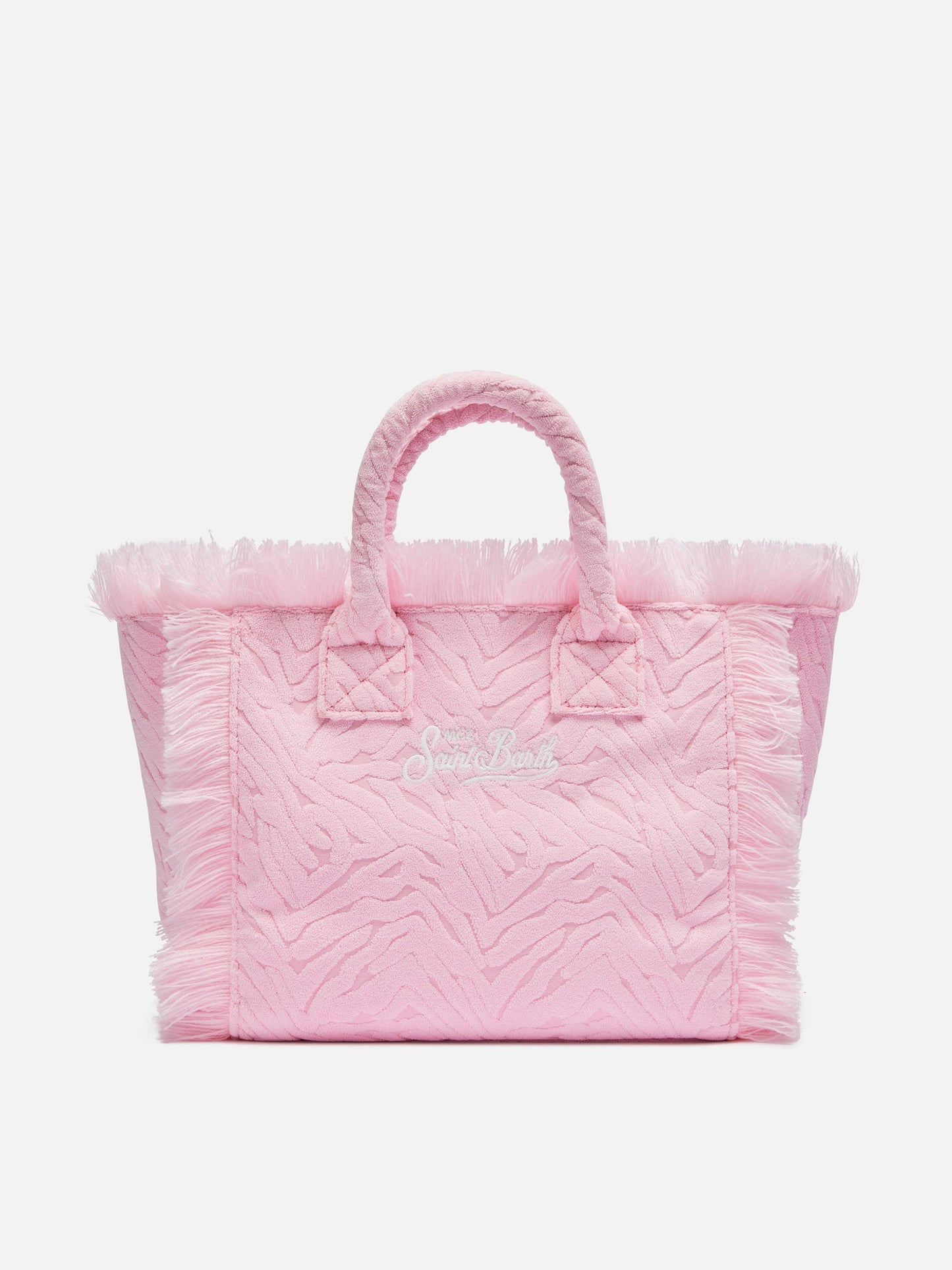 Colette Sponge pink zebra embossed terry handbag