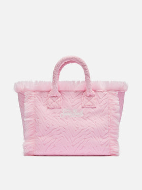Colette Sponge pink zebra embossed terry handbag