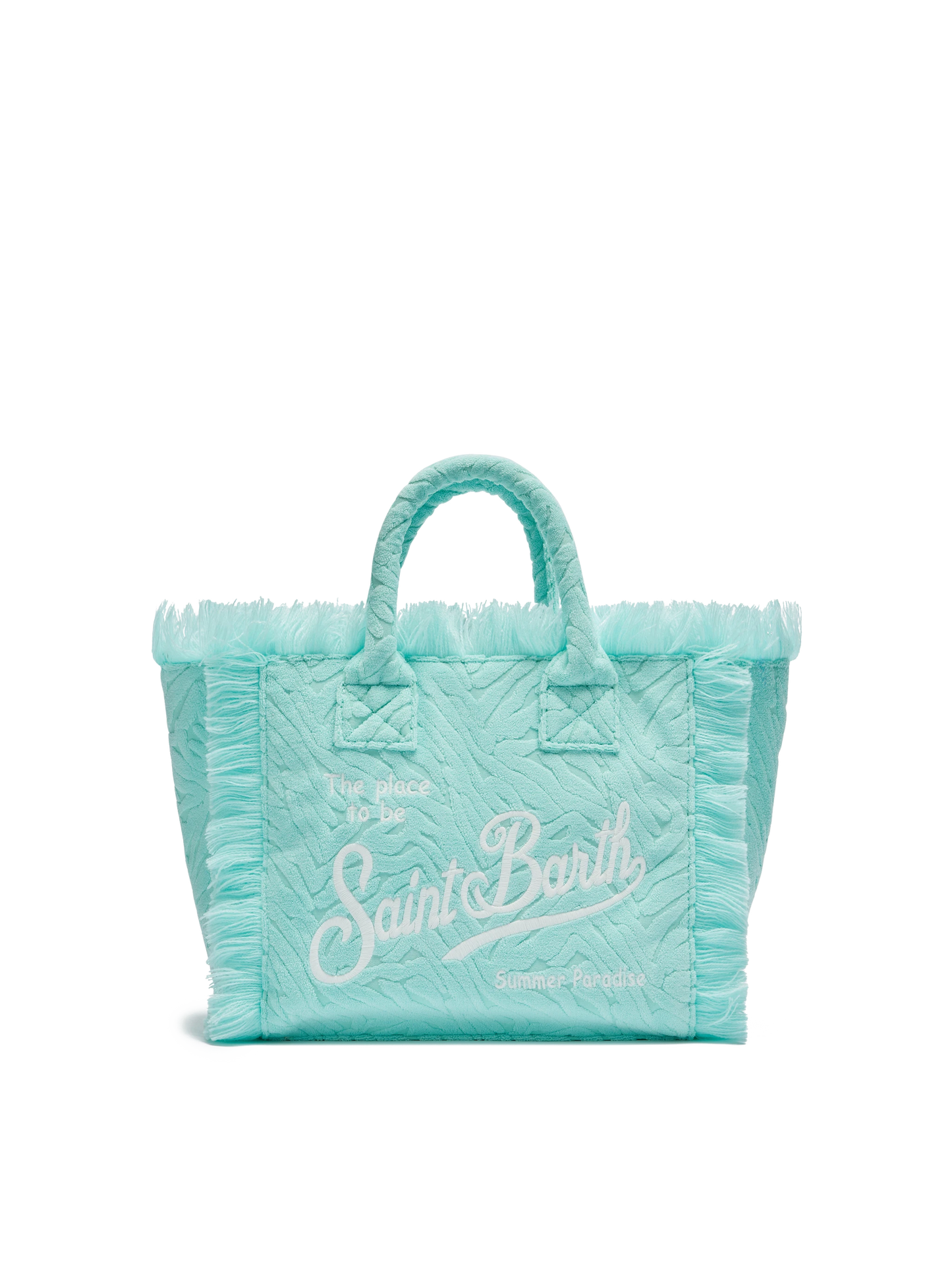 Colette Sponge water green zebra embossed terry handbag