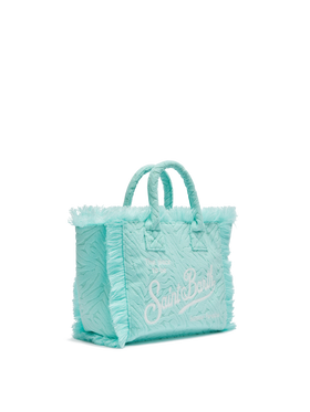 Colette Sponge water green zebra embossed terry handbag