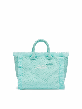 Colette Sponge water green zebra embossed terry handbag