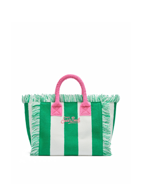 Colette Sponge – Grüne Frottee-Handtasche mit Streifen