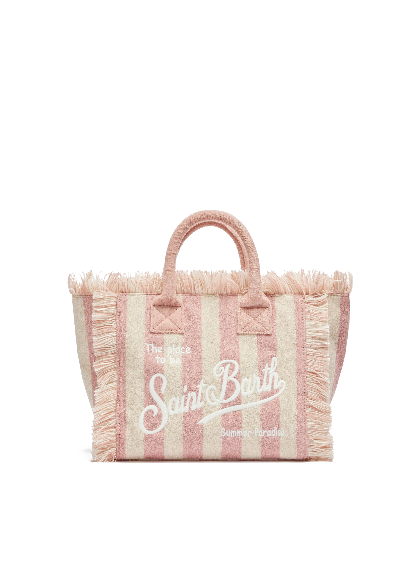 Colette Sponge – hellrosa gestreifte Frottee-Handtasche