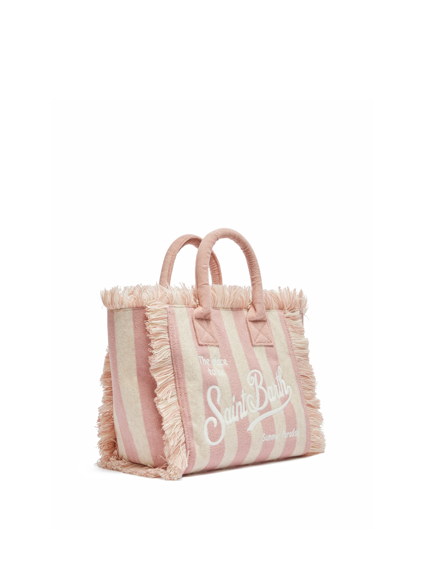 Colette Sponge – hellrosa gestreifte Frottee-Handtasche