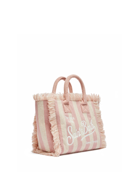 Colette Sponge – hellrosa gestreifte Frottee-Handtasche