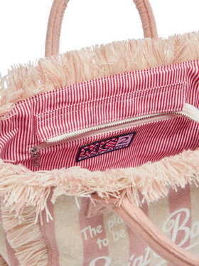 Colette Sponge – hellrosa gestreifte Frottee-Handtasche