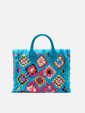 Colette turquoise crochet handbag