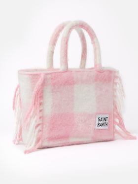 Colette-Deckenhandtasche mit Karodruck