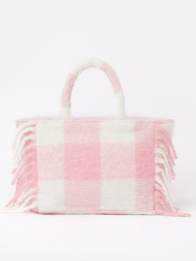 Colette-Deckenhandtasche mit Karodruck