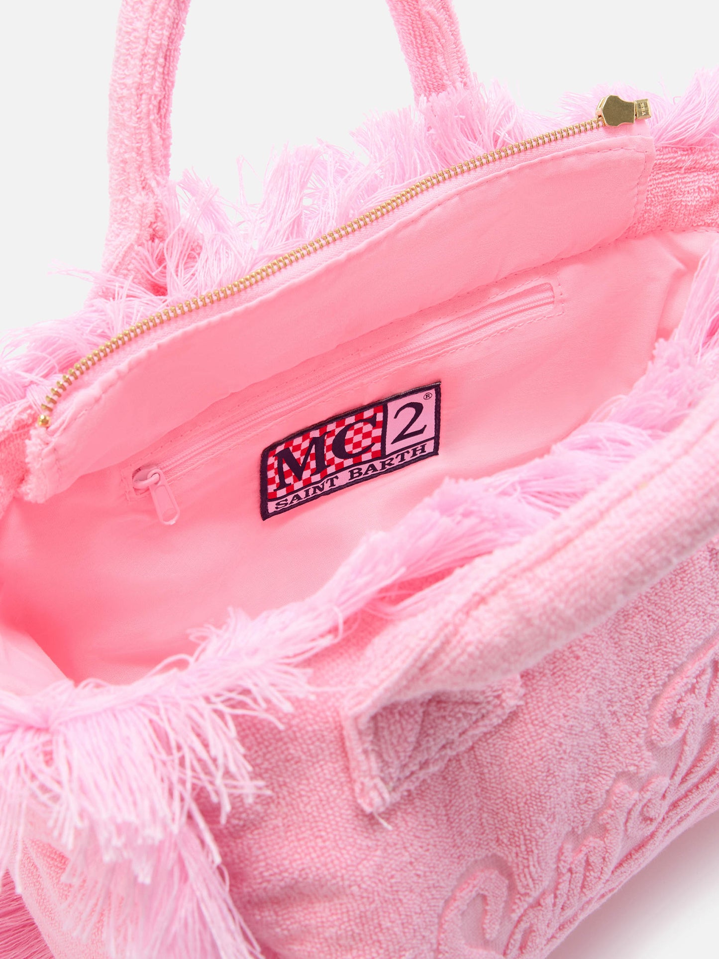 Pink solid color terry effect Colette bag
