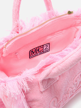 Pink solid color terry effect Colette bag