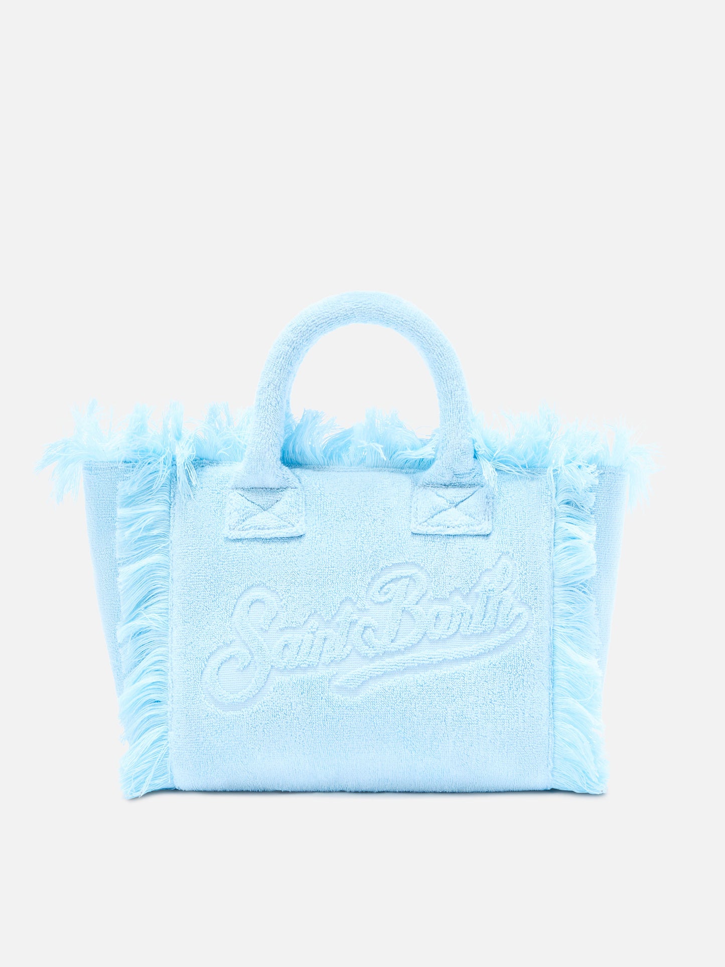 Light blue solid color terry effect Colette bag