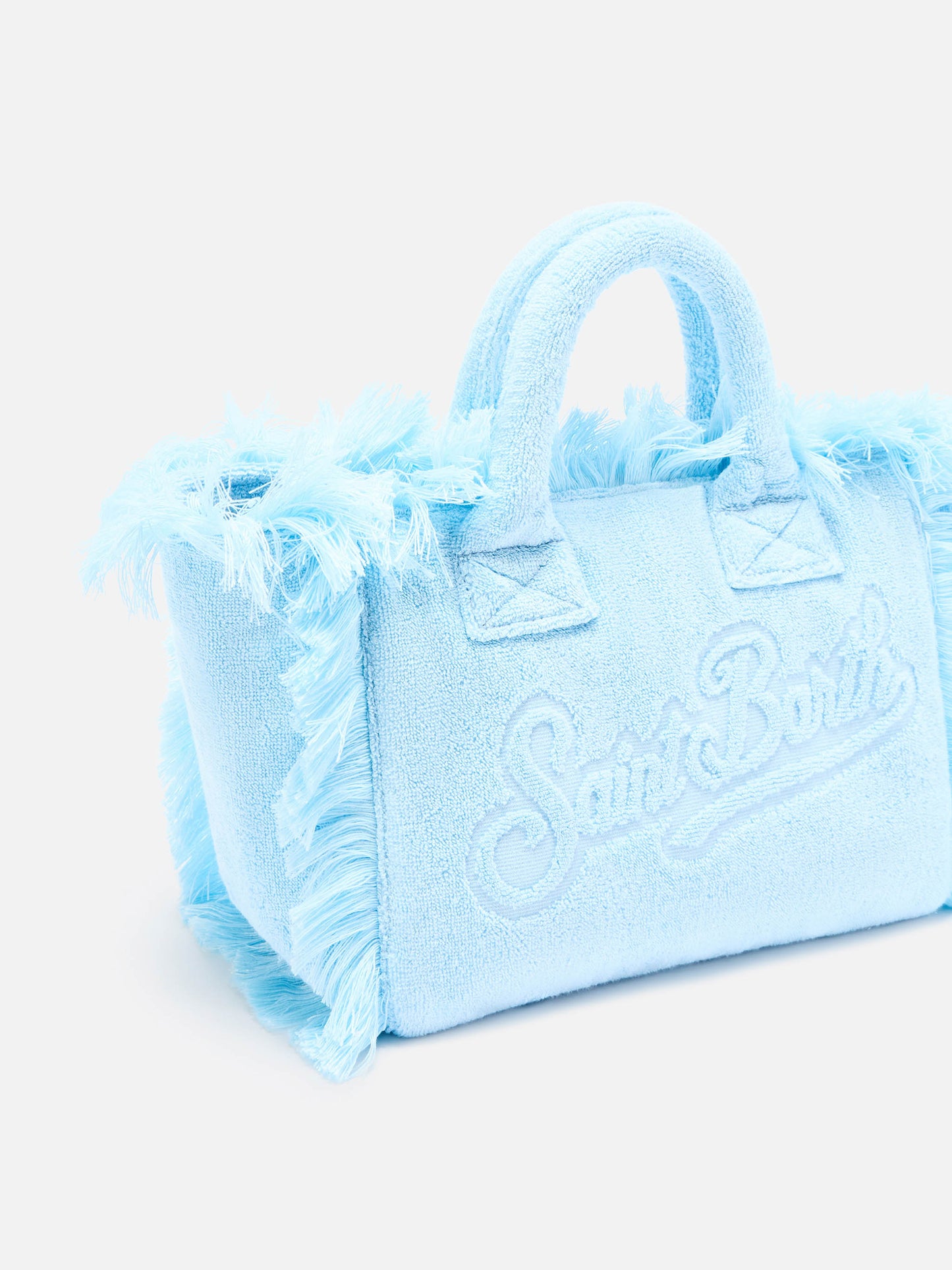 Light blue solid color terry effect Colette bag