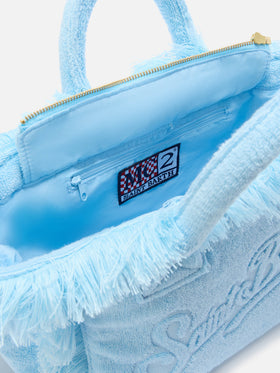 Light blue solid color terry effect Colette bag