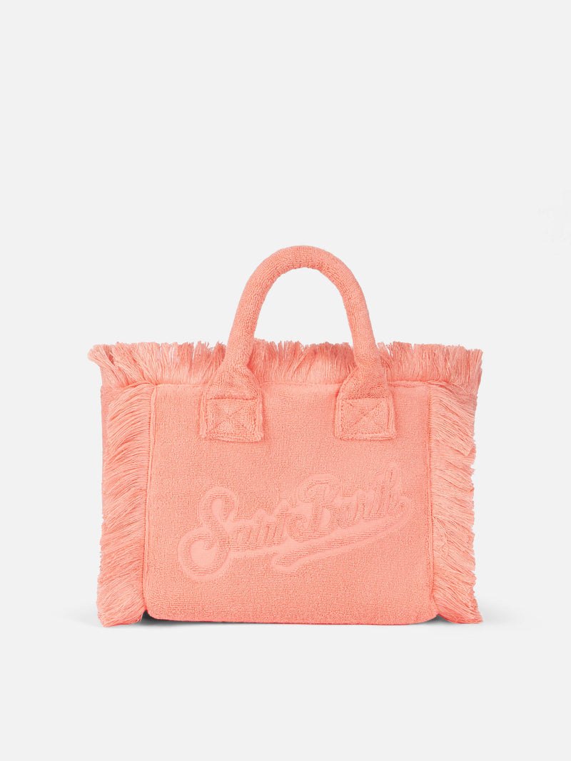 Peach Colette Terry embossed handbag