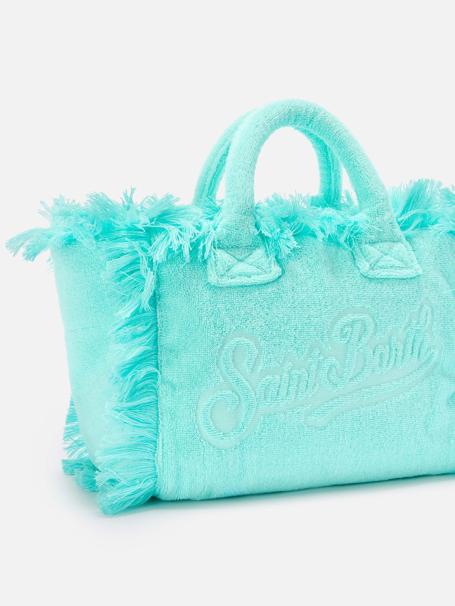 Solid aqua green terry effect Colette bag
