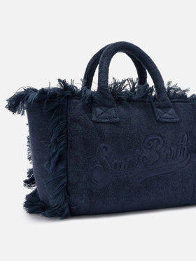 Blue solid color terry effect Colette bag