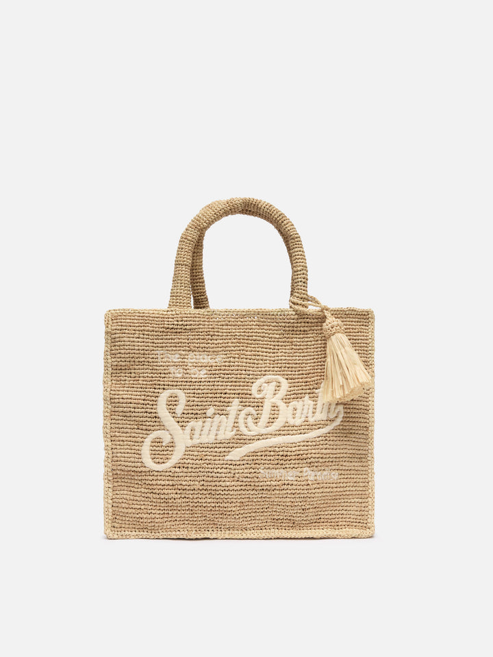 Colette Raffia handbag with logo  embroidery