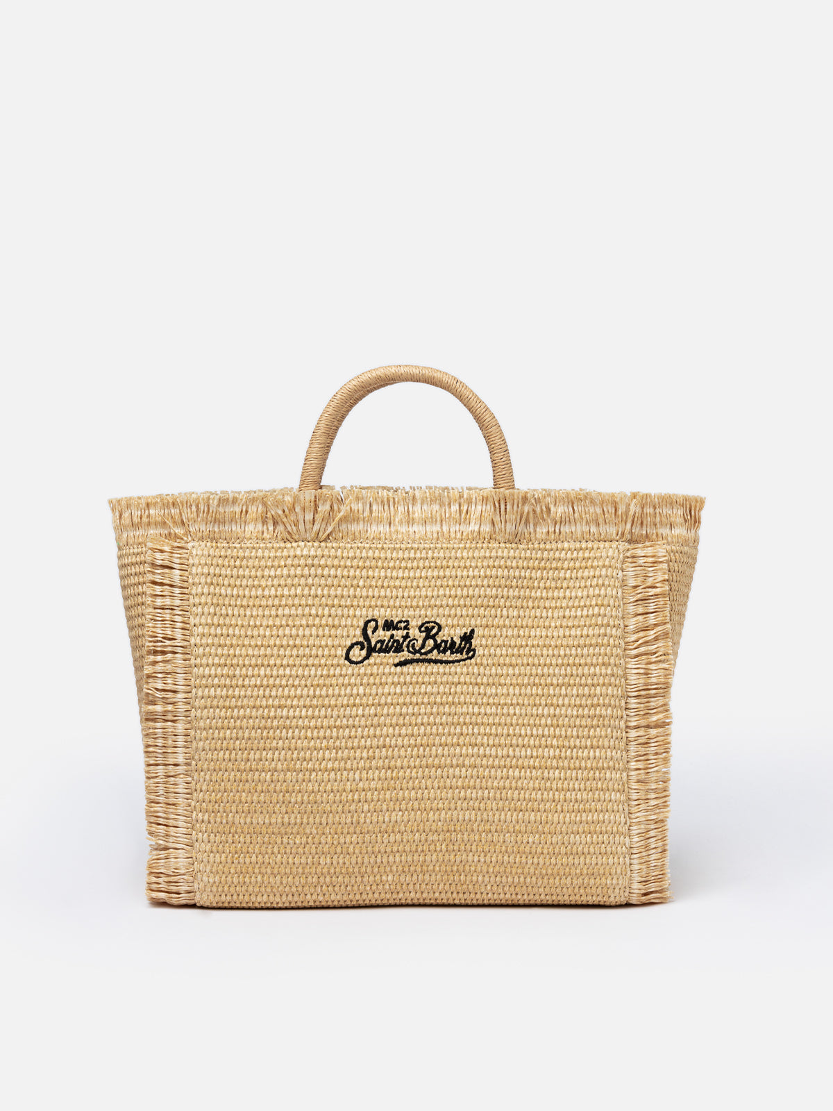 Colette Straw effect handbag with emboidered logo - MC2 Saint Barth