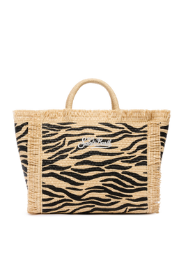 Colette Straw effect handbag with zebra print - MC2 Saint Barth