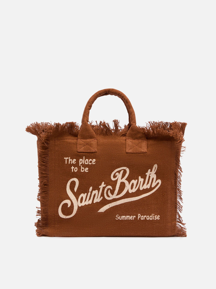 Borsa Colette in lino marrone