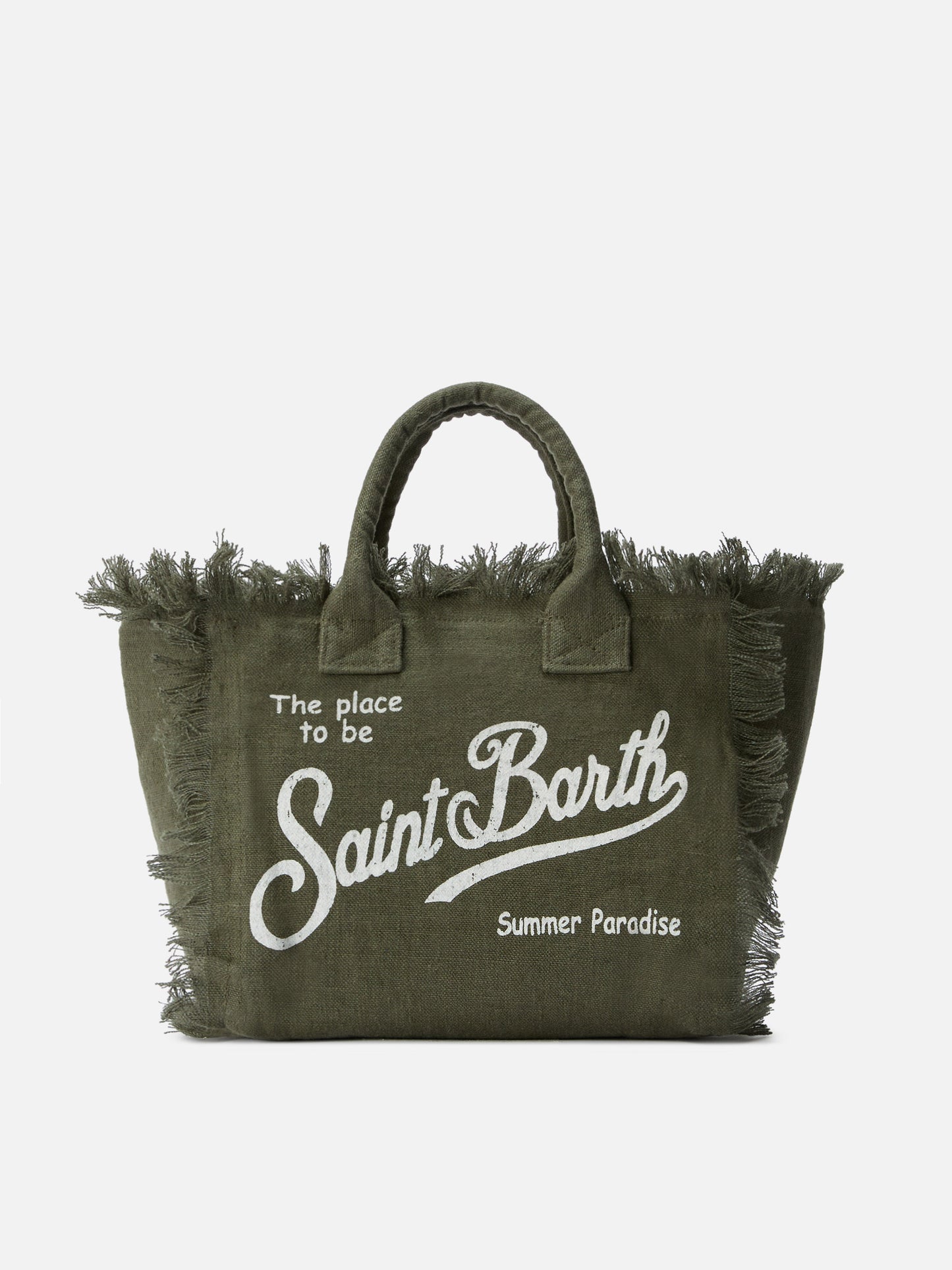 Military green solid color linen Colette bag