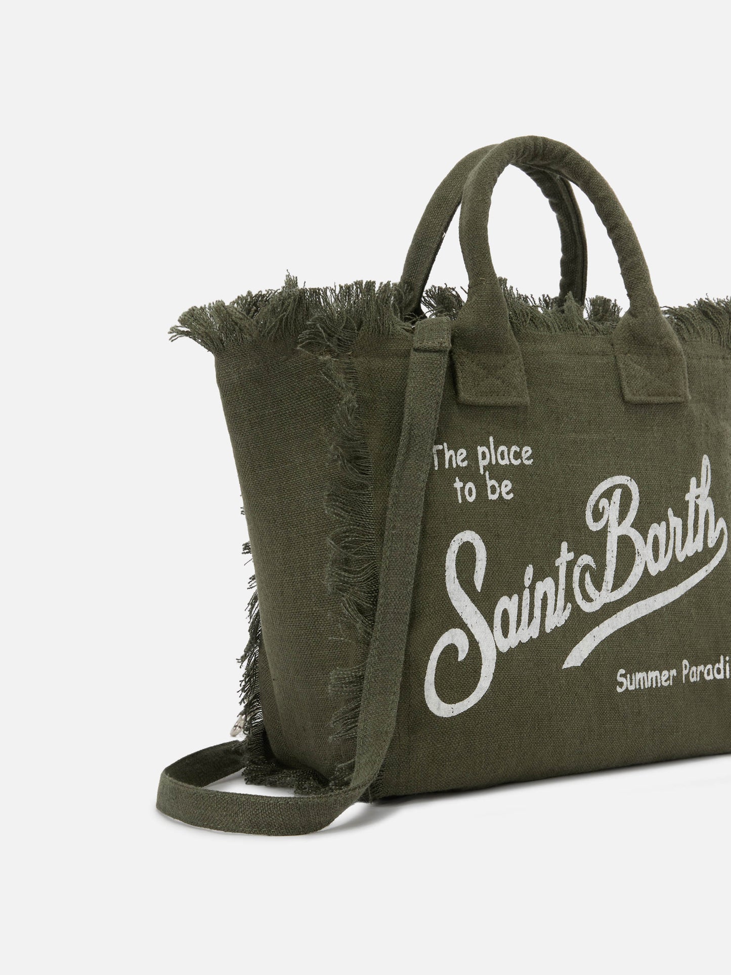 Military green solid color linen Colette bag