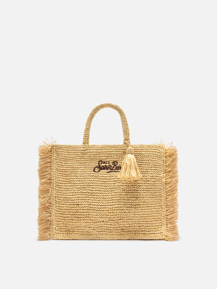 Borsa Colette in raffia con frange laterali