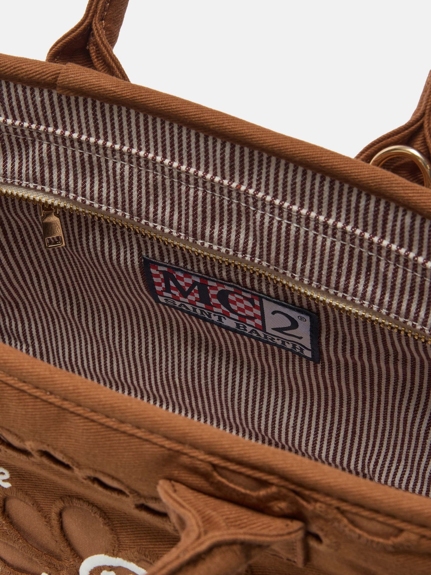 Borsa Colette Volant in cotone sangallo marrone