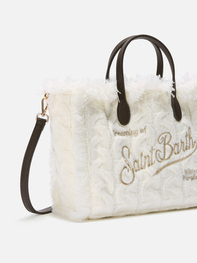 Borsa a mano Colette Wool Braid a trecce bianca