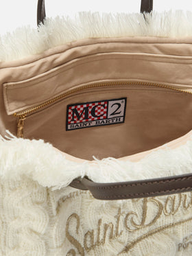 Borsa a mano Colette Wool Braid a trecce bianca