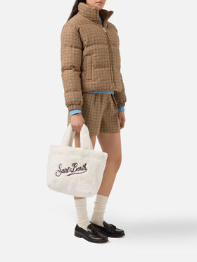 Colette Soft Handbag in white faux fur