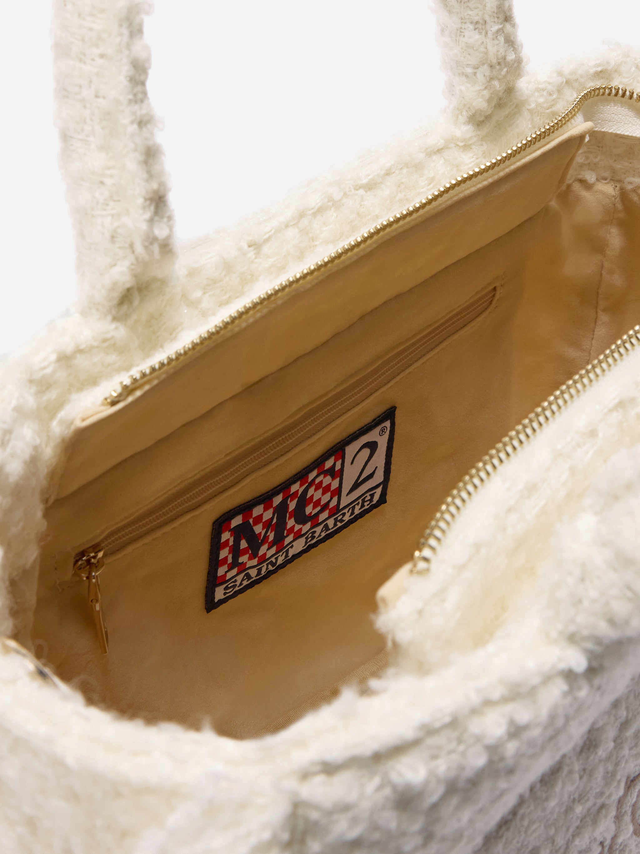 Colette Tweed Handbag in white wool blend – MC2 Saint Barth