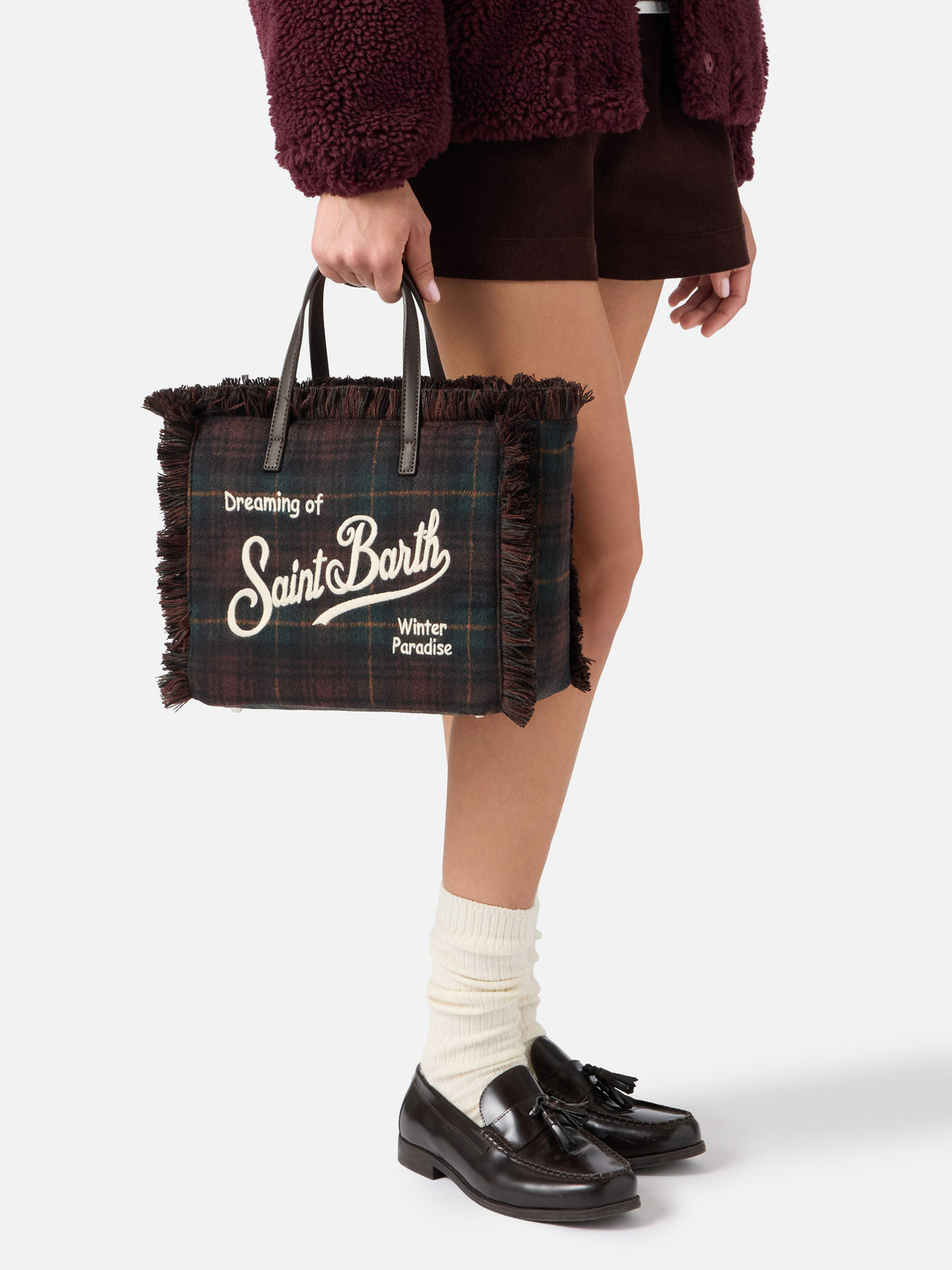 sac en laine Colette à motif tartan 