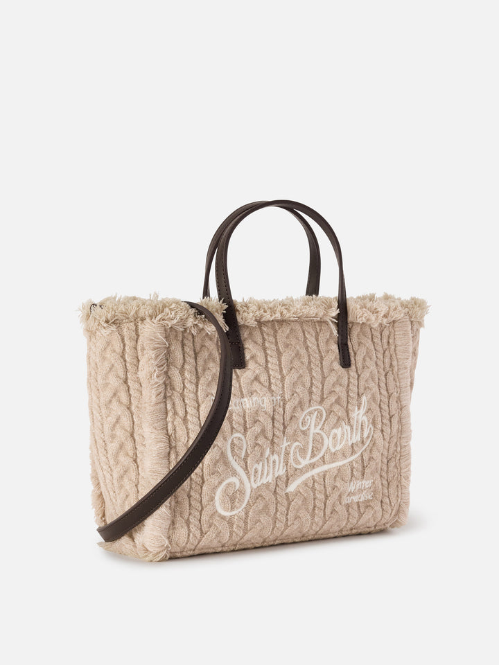 Borsa Colette beige con lavorazione a trecce