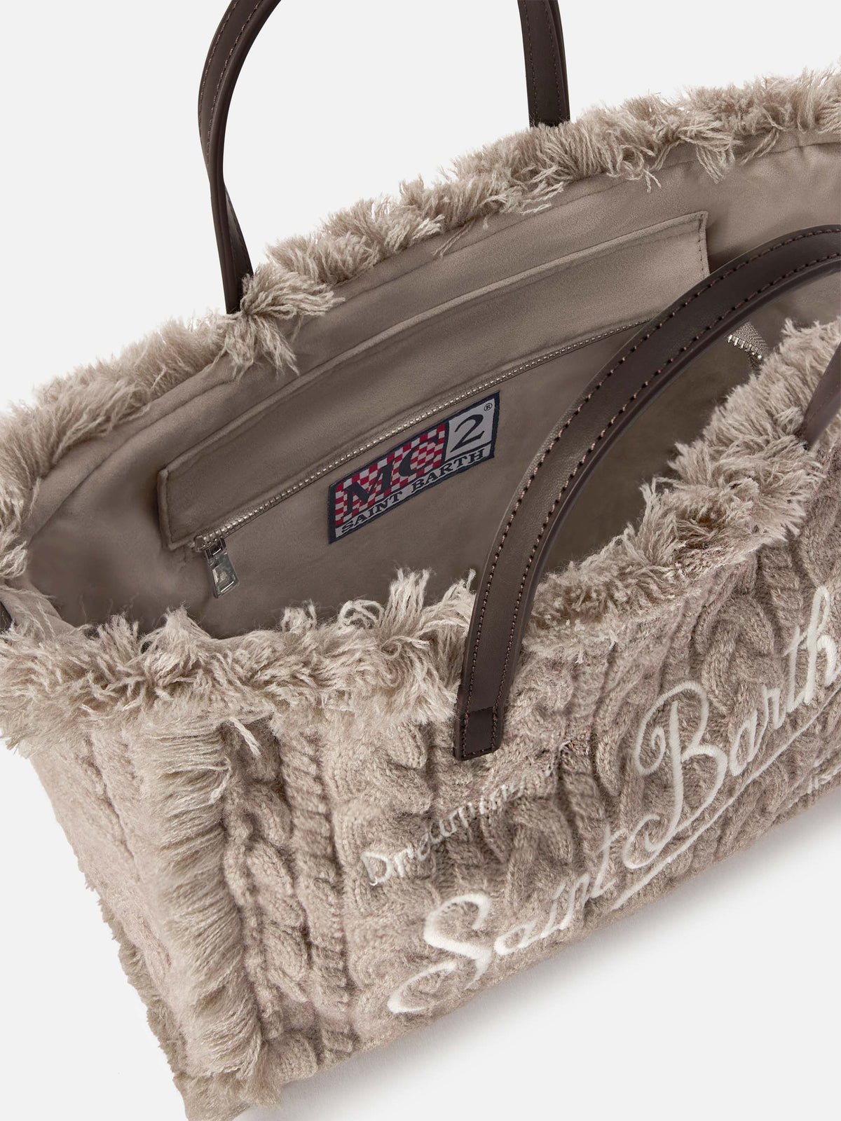 Borsa Colette grigia con lavorazione a trecce