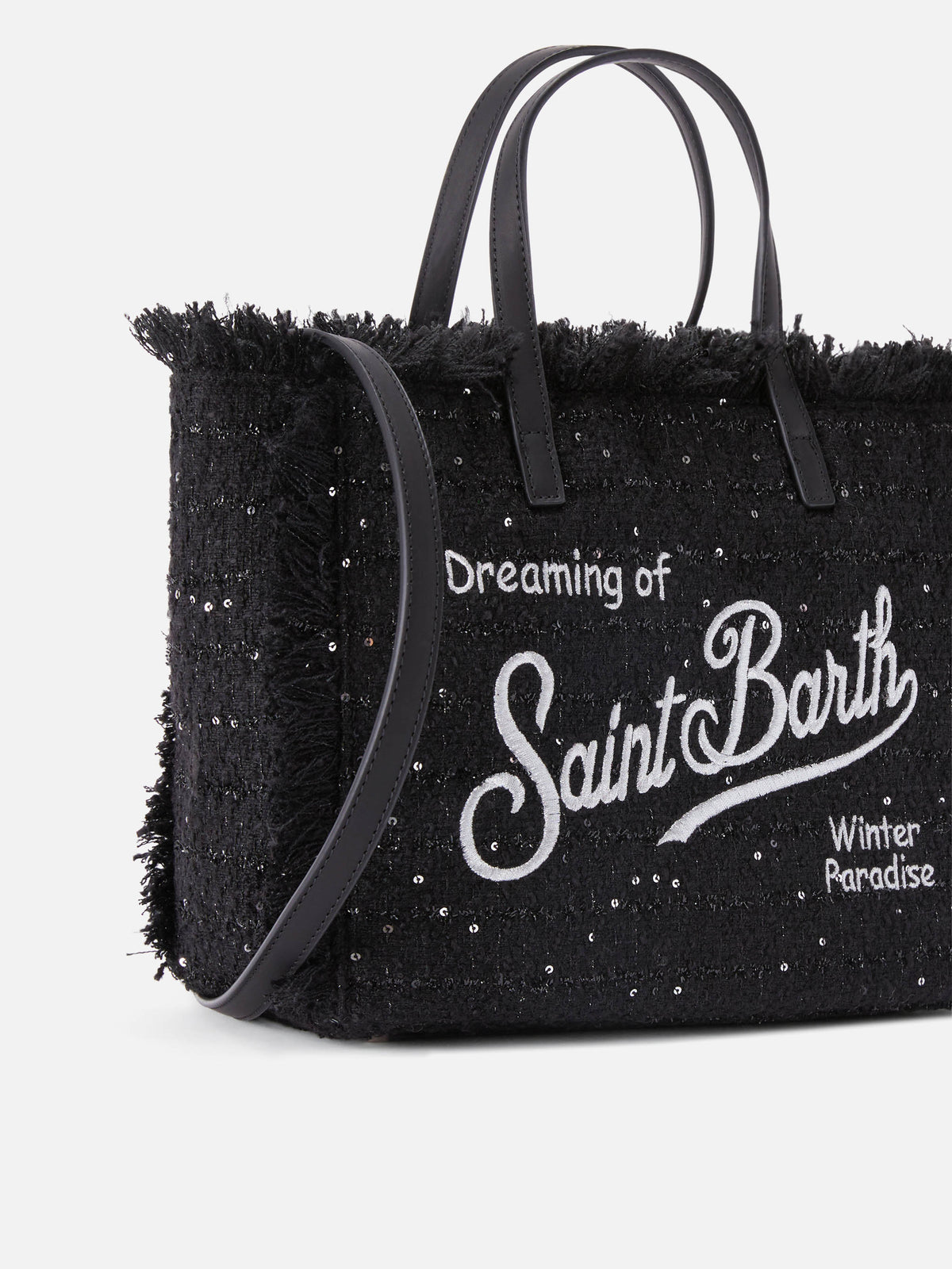 Sac Colette noir avec sequins et broderie logo 