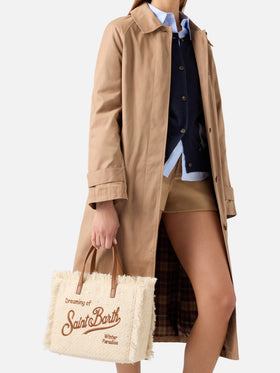 Sac Colette beige avec sequins et logo brodé 