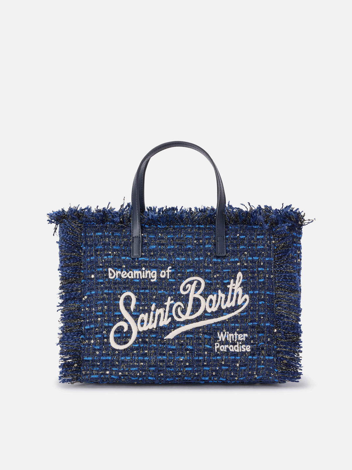 Bolso Navy blue Colette con hilos de lurex y bordado con logotipo 