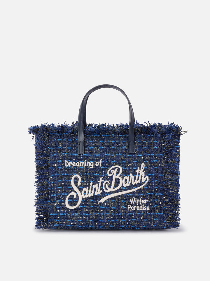 Sac blue Colette bleu marine avec fils lurex et logo brodé 
